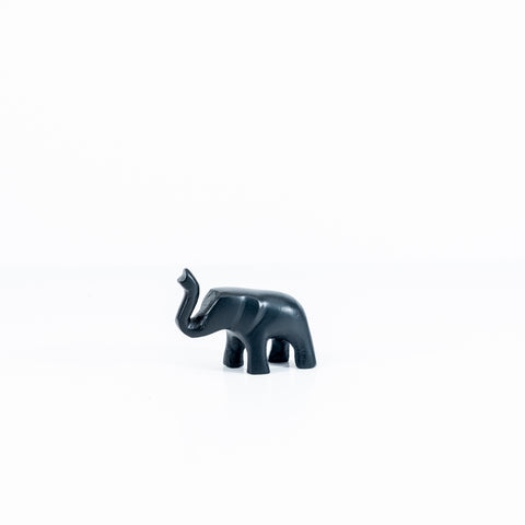 Matt Black Elephant Trunk Up Small 6 cm (Trade min 4 / Retail min 1) (***IN STOCK - MARCH 2024***)