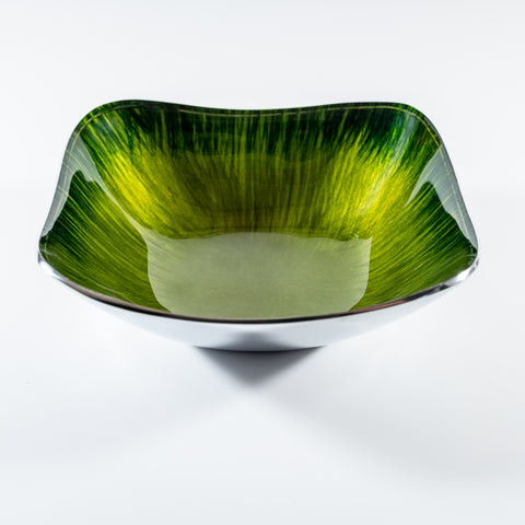 Brushed Green Square Bowl Small (Trade min 4 / Retail min 1)  (***IN STOCK - MARCH 2024***)