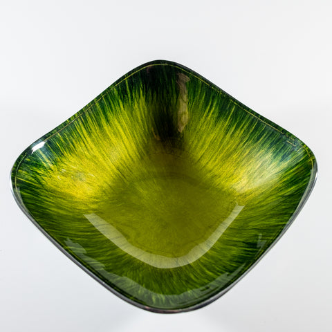 Brushed Green Square Bowl Small (Trade min 4 / Retail min 1)  (***IN STOCK - MARCH 2024***)