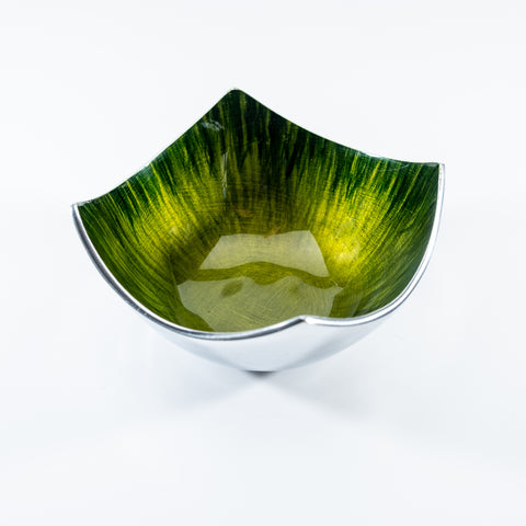 Brushed Green Square Dish (Trade min 4 / Retail min 1)  (***IN STOCK - MARCH 2024***)