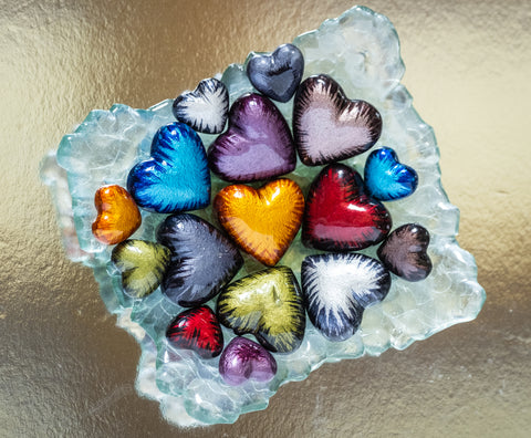 Coloured Small Hearts 3.5 cm (Trade min 32 per box / Retail min 1)