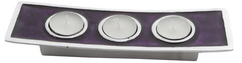 Purple Triple T-Light Holder (Trade min 4 / Retail min 1)