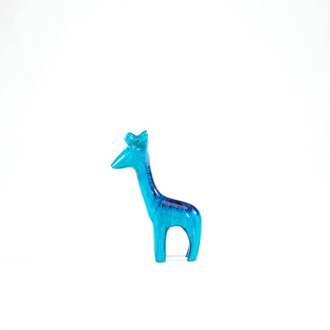 Brushed Aqua Giraffe Small 9 cm (Trade min 4 / Retail min 1)
