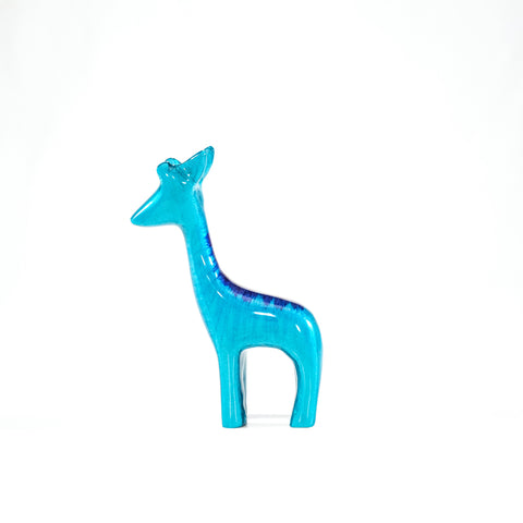Brushed Aqua Giraffe Medium 12 cm (Trade min 4 / Retail min 1)