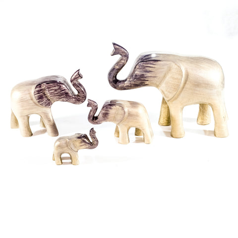 Brushed Silver Elephant Trunk Up Medium 9 cm (Trade min 4 / Retail min 1)