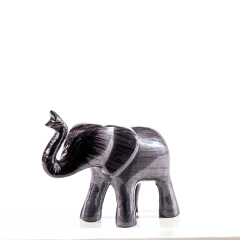 Brushed Black Elephant Trunk Up Large 12 cm (Trade min 4 / Retail min 1)