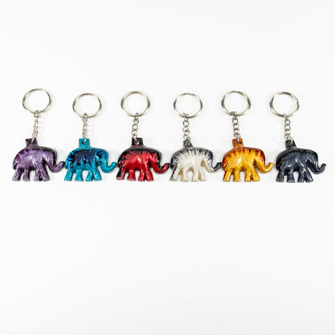 Coloured Elephant Keyrings 4.5 cm (Trade min 24 per box)