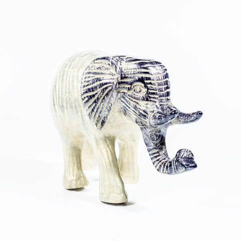 Brushed Silver Walking Elephant XL 18 cm (Trade min 4 / Retail min 1)