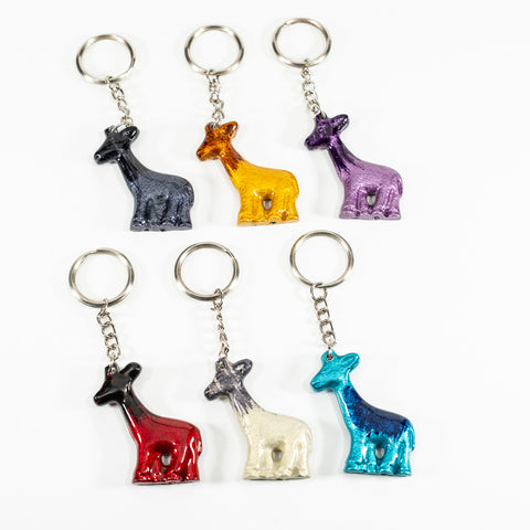 Coloured Giraffe Keyrings 5 cm (Trade min 24 per box)