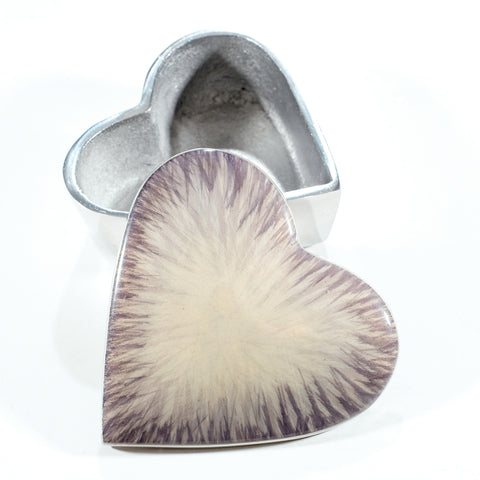 Brushed Silver Heart Trinket Box (Trade min 4 / Retail min 1)