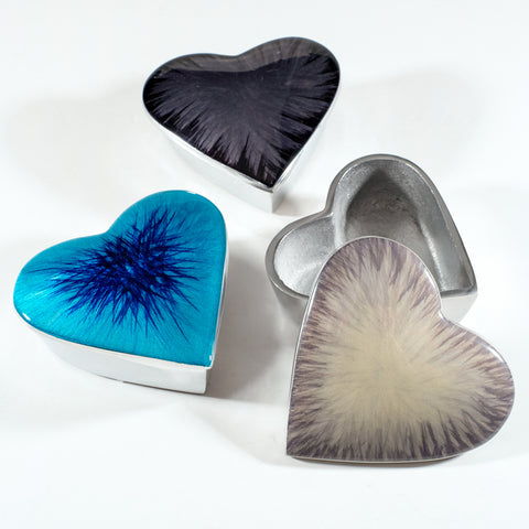 Brushed Silver Heart Trinket Box (Trade min 4 / Retail min 1)