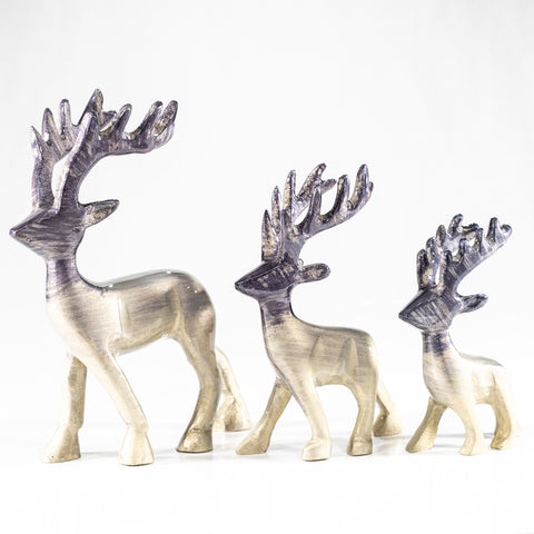 Brushed Silver Stag Large 14 cm (Trade min 4 / Retail min 1)