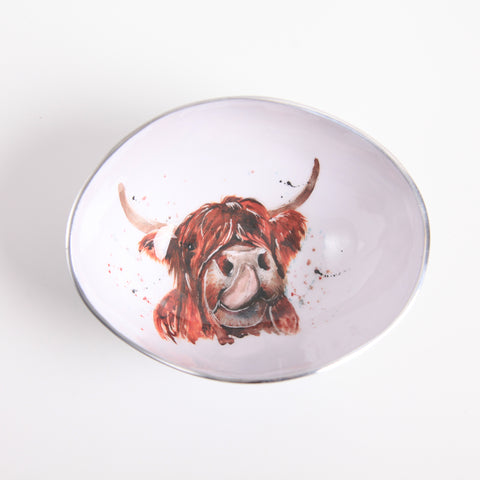 Highland Cow Oval Bowl Small (Trade min 4 / Retail min 1)