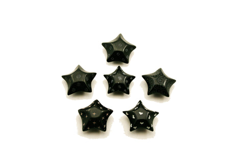 Black Retro Stars 4 cm (24 per display box - min 24)