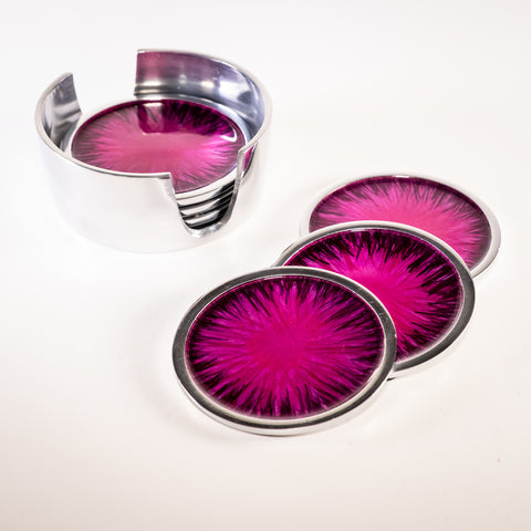 Brushed Pink Coaster Set of 6 (Trade min 4 / Retail min 1)