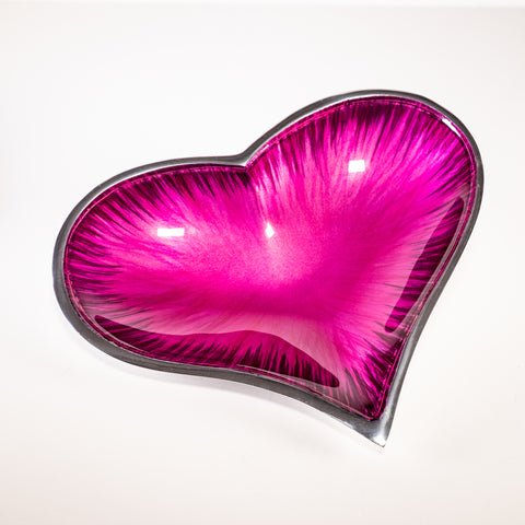 Brushed Pink Heart Dish Large (Trade min 4 / Retail min 1)