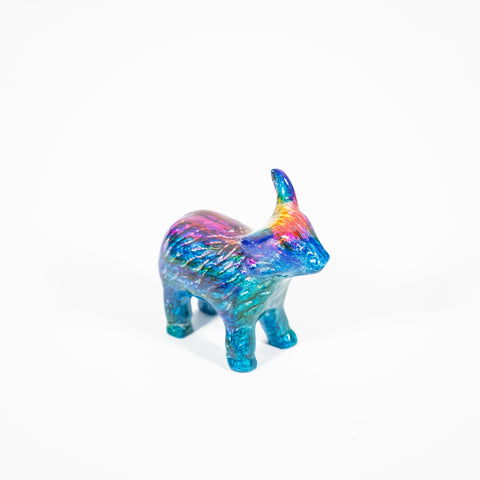 Rainbow Highland Cow Med 7.5 cm (Trade min 4 / Retail min 1)