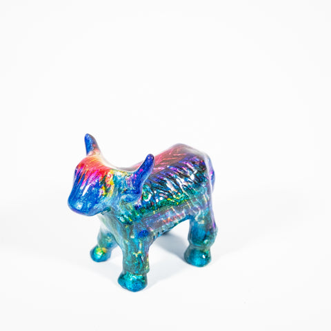 Rainbow Highland Cow Large 8.5 cm (Trade min 4 / Retail min 1)