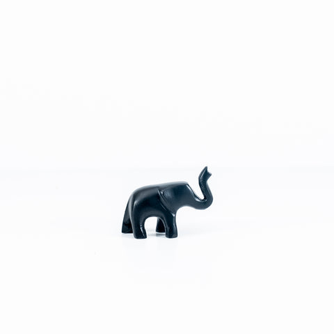 Matt Black Elephant Trunk Up Small 6 cm (Trade min 4 / Retail min 1)