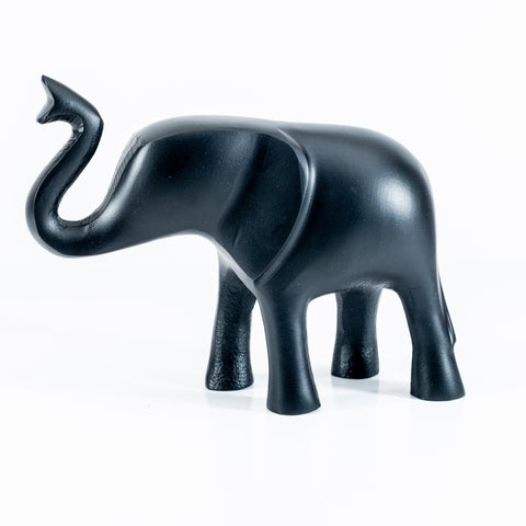 Matt Black Elephant Trunk Up XL 17 cm (Trade min 2 / Retail min 1) (***IN STOCK - MARCH 2024***)