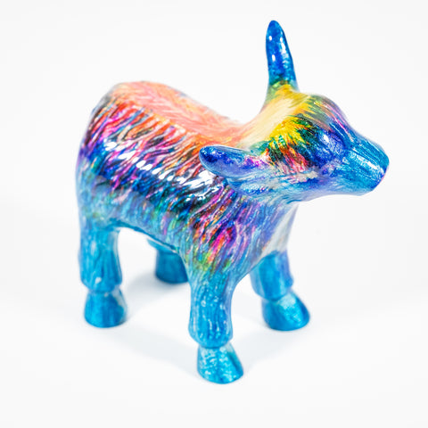 Rainbow Highland Cow XL 14 cm (Trade min 2 / Retail min 1)