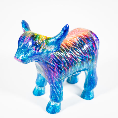 Rainbow Highland Cow XL 14 cm (Trade min 2 / Retail min 1)