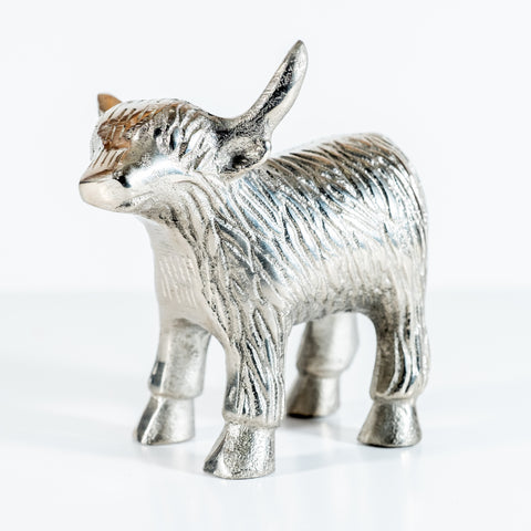 Silver Highland Cow XL 14 cm (Trade min 2 / Retail min 1) (***IN STOCK - MARCH 2024***)