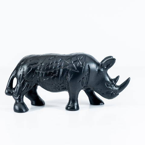 Matt Black Rhino Large 15 cm (Trade min 4 / Retail min 1)