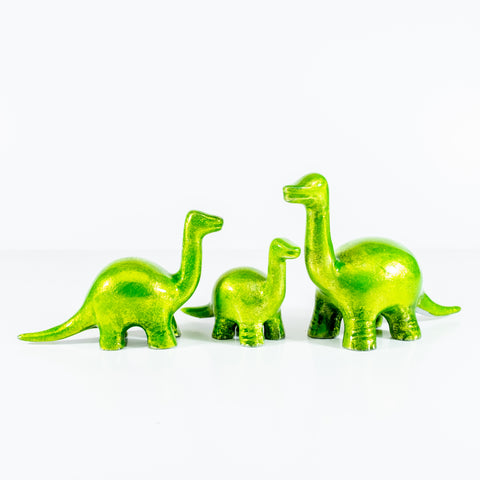 Glitter Lime Nessie Dinosaur Medium 10 cm (Trade min 4 / Retail min 1) (***IN STOCK - MARCH 2024***)