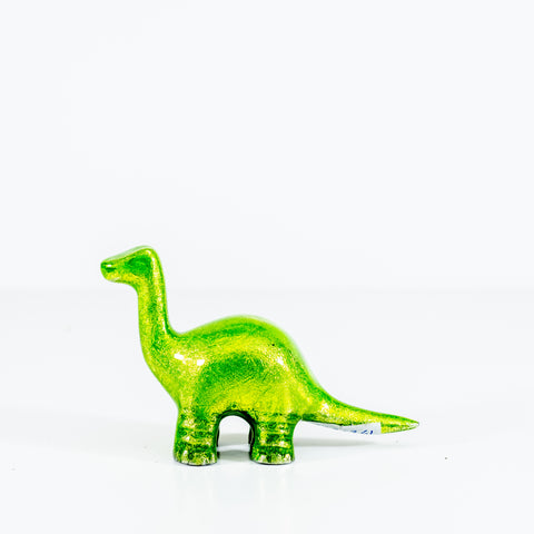 Glitter Lime Nessie Dinosaur Medium 10 cm (Trade min 4 / Retail min 1) (***IN STOCK - MARCH 2024***)