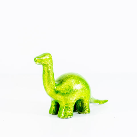 Glitter Lime Nessie Dinosaur Large 13 cm (Trade min 4 / Retail min 1)