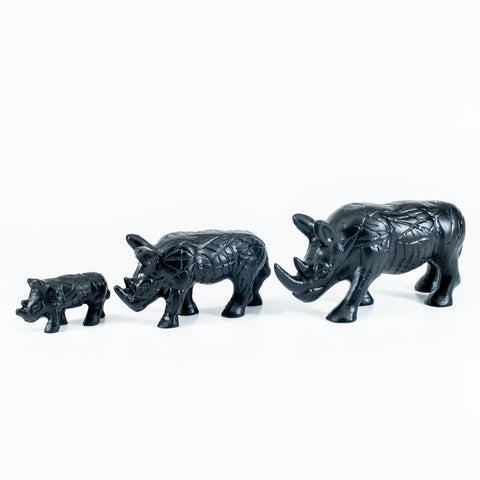 Matt Black Rhino Large 15 cm (Trade min 4 / Retail min 1) (***IN STOCK - MARCH 2024***)