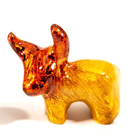 Gold Mini Highland Cows 3.5 cm (Trade min 32 per box / Retail min 1)