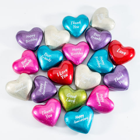 Medium Message Hearts 4 cm (Trade min 28 per box / Retail min 1)  (***IN STOCK - MARCH 2024***)