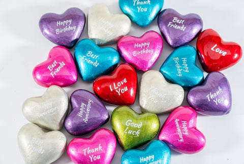 Medium Message Hearts 4 cm (Trade min 28 per box / Retail min 1)  (***IN STOCK - MARCH 2024***)