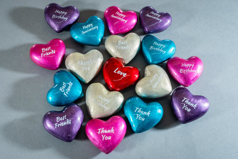 Medium Message Hearts 4 cm (Trade min 28 per box / Retail min 1)  (***IN STOCK - MARCH 2024***)