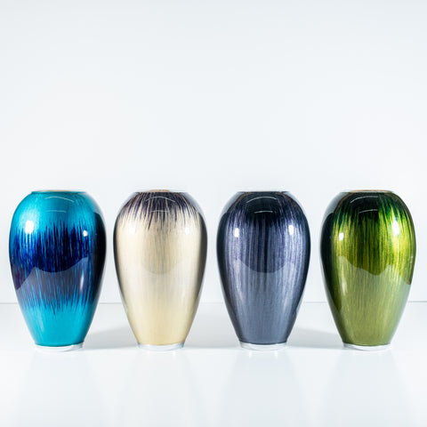 Brushed Aqua Vase 18 cm (Trade min 4 / Retail min 1)  (***IN STOCK - JULY 2024***)