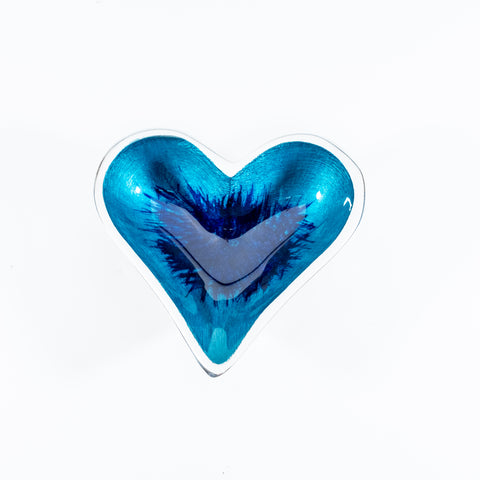 Brushed Aqua Heart Dish XS 10 cm (Trade min 4 / Retail min 1)
