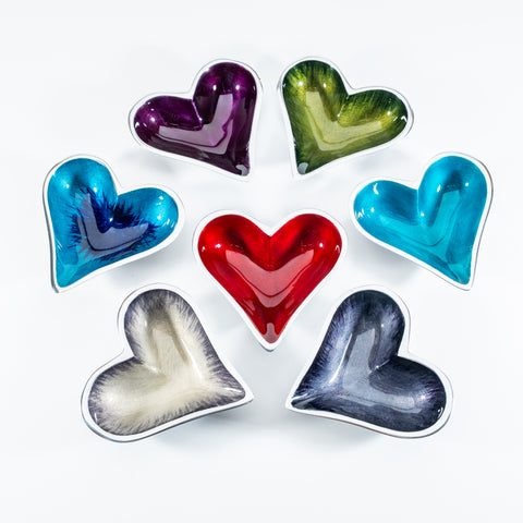 Brushed Silver Heart Dish XS 10 cm (Trade min 4 / Retail min 1)  (***IN STOCK - MARCH 2024***)