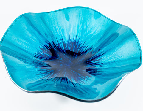 🩵NEW PRODUCT - DUE IN MARCH 26 - PREORDER NOW🩵Brushed Aqua Poppy Bowl Large (Trade min 2/ Retail min 1)