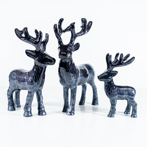 Brushed Black Highland Stag Large 19 cm (Trade min 4 / Retail min 1)