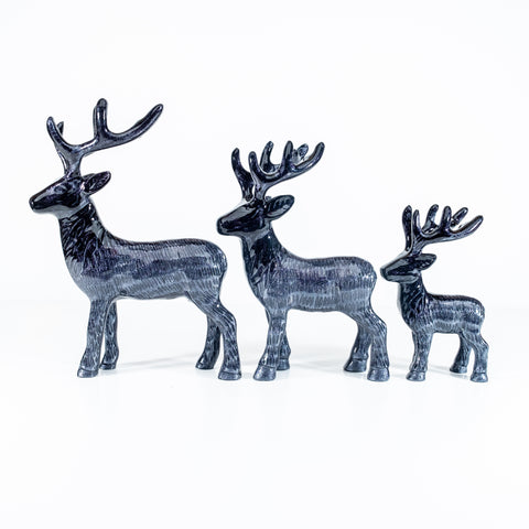 Brushed Black Highland Stag Medium 14 cm (Trade min 4 / Retail min 1)