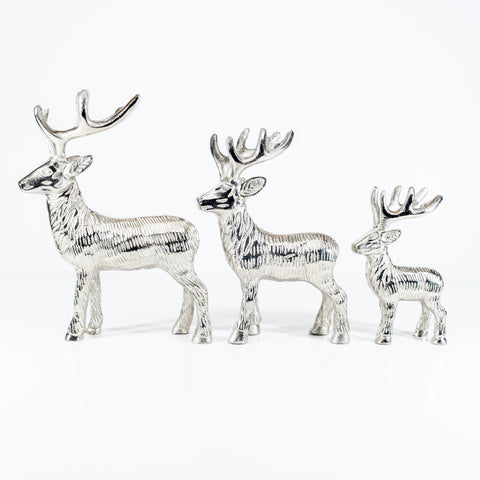 Silver Highland Stag Large 19 cm (Trade min 4 / Retail min 1) (***IN STOCK - MARCH 2024***)