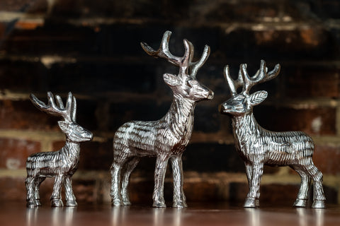 Silver Highland Stag Large 19 cm (Trade min 4 / Retail min 1) (***IN STOCK - MARCH 2024***)