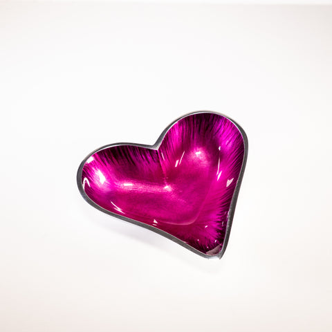 Brushed Pink Heart Dish Small (Trade min 4 / Retail min 1)