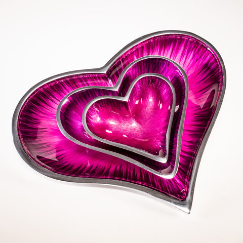 Brushed Pink Heart Dish Small (Trade min 4 / Retail min 1)