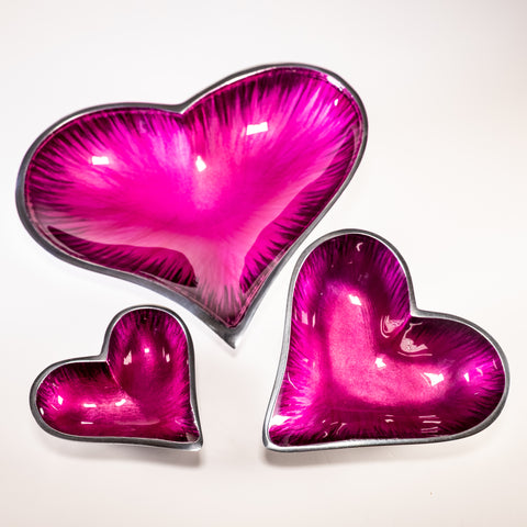 Brushed Pink Heart Dish Small (Trade min 4 / Retail min 1)