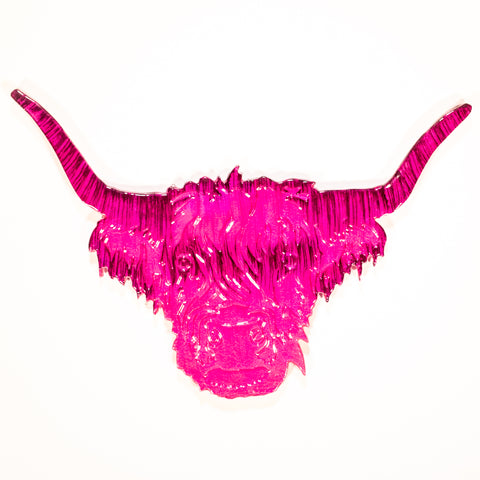 Brushed Pink Highland Cow Head 50 cm (Trade min 2 / Retail min 1)