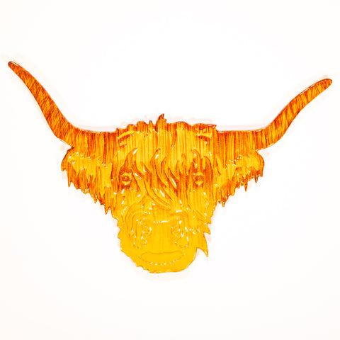 Brushed Gold Highland Cow Head 50 cm (Trade min 2 / Retail min 1)