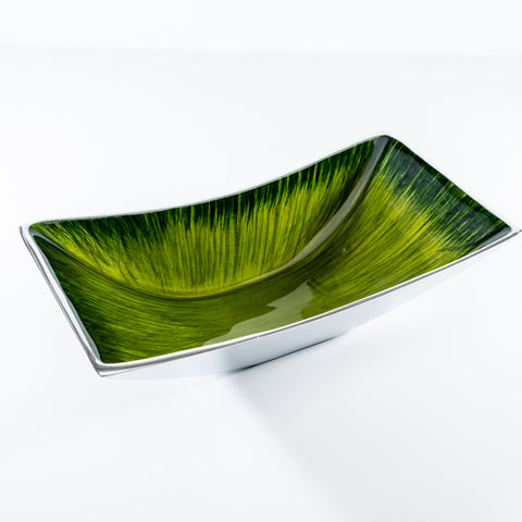 Brushed Green Rectangular Bowl (Trade min 2 / Retail min 1)